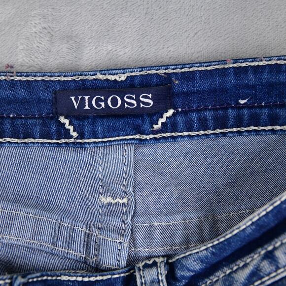 VIGOSS Jeans Womens S 7/8 L27 (32x26) Capri Heritage Blue Denim - Picture 2 of 11